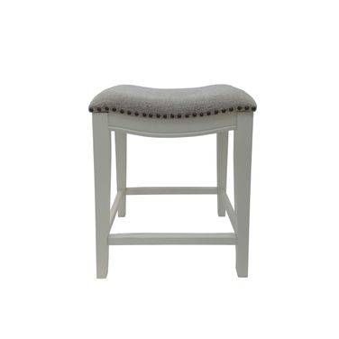 Sawyer 25 Inch Saddle Counter Stool - Set of 2 In Missouri White and Fawn Chenille Upholstery