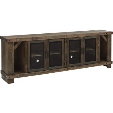 Sawyer 98 Inch Console With 4 Doors In Medium Brown
