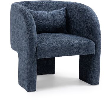 Sawyer Chenille Fabric Upholstered Accent Chair In Navy