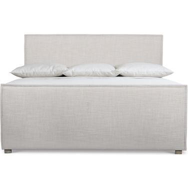 Sawyer King Panel Bed with Light Grey Upholstery