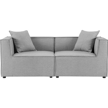 Saybrook Outdoor Patio Upholstered 2-Piece Sectional Sofa Loveseat In Gray