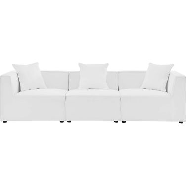 Saybrook Outdoor Patio Upholstered 3-Piece Sectional Sofa In White