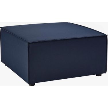 Saybrook Outdoor Patio Upholstered Sectional Sofa Ottoman In Navy