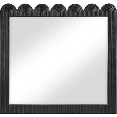Scallop Mirror In Black