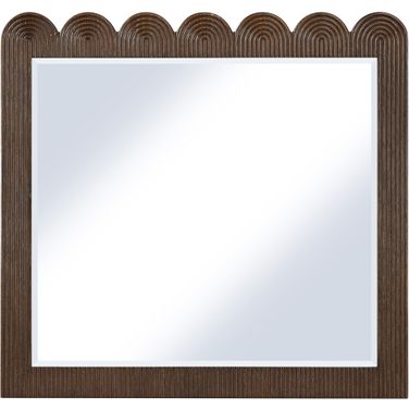 Scallop Mirror In Brown