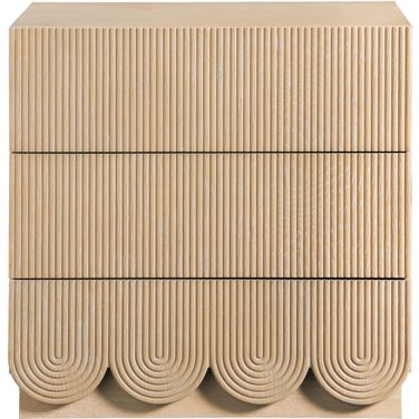 Scallop Night Stand In Natural and Natural
