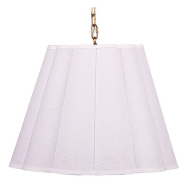Scalloped 1-Light Pendant In Boucle Linen White
