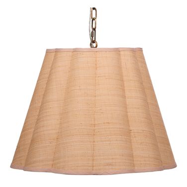 Scalloped 1-Light Pendant In Raffia