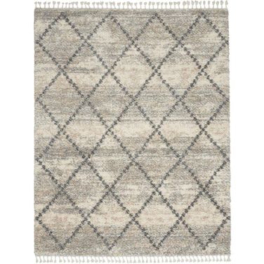 Scandinavian Shag Ivory and Grey 9' x 12' Area Rug