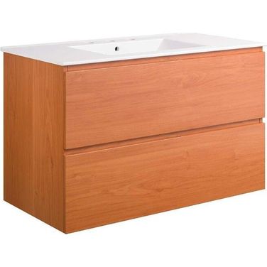 Scenic 36 Inch Wall Mount Bathroom Vanity In Cherry White
