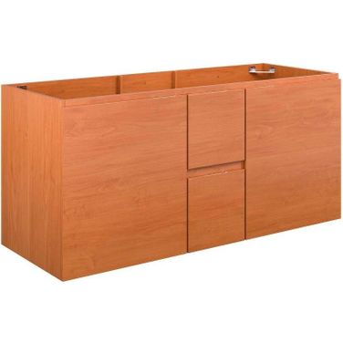 Scenic Cherry Walnut 48 Inch Double Wall-Mount Bathroom Vanity Cabinet