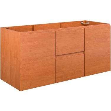 Scenic Cherry Walnut 48 Inch Single Wall-Mount Bathroom Vanity Cabinet