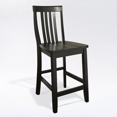 School House 2-Piece Counter Height Barstool Set In Black