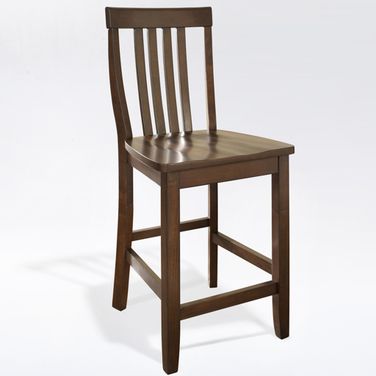 School House 2-Piece Counter Height Barstool Set In Mahogany