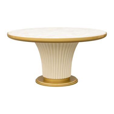 Scotts Square Round Dining Table In Light Champagne