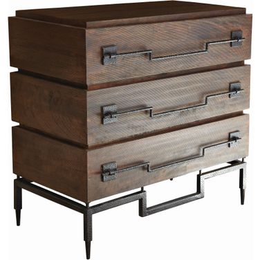Scratch Three Drawer Chest In Brown