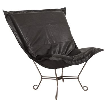 Scroll Puff Chair Avanti Titanium Frame In Black