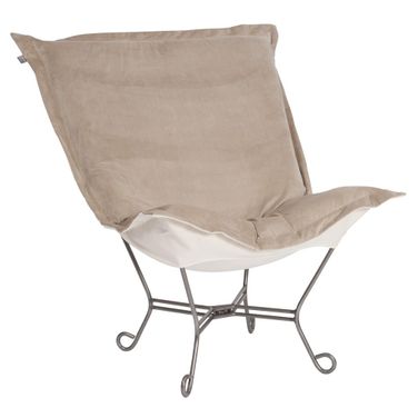 Scroll Puff Chair Bella Titanium Frame In Sand