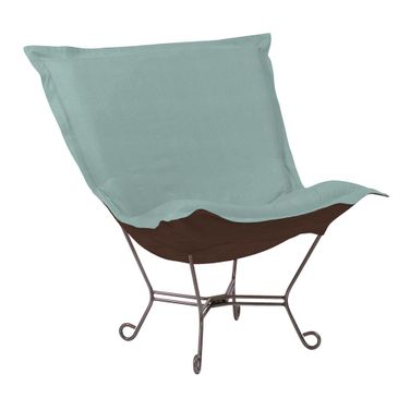 Scroll Puff Chair Sterling Titanium Frame In Breeze