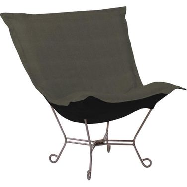 Scroll Puff Chair Sterling Titanium Frame In Charcoal