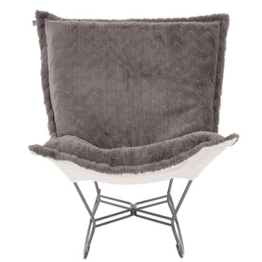 Scroll Puff Rocker Angora In Stone