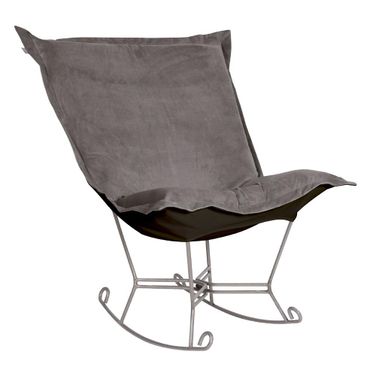 Scroll Puff Rocker Bella Titanium Frame In Pewter