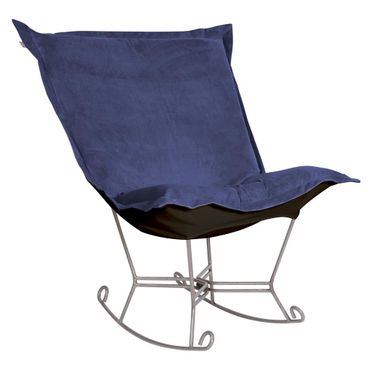 Scroll Puff Rocker Bella Titanium Frame In Royal