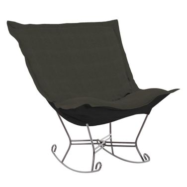 Scroll Puff Rocker Sterling Titanium Frame In Charcoal