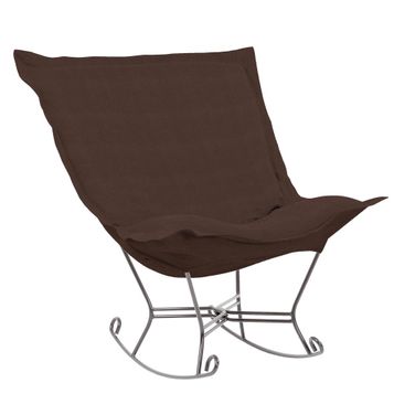 Scroll Puff Rocker Sterling Titanium Frame In Chocolate