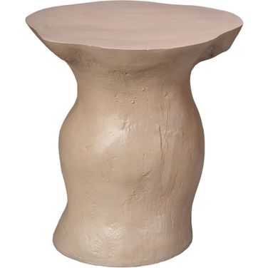 Sculpt Fiber Glass Side Table In Cement Rustic