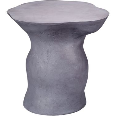 Sculpt Fiber Glass Side Table In Steel Grey