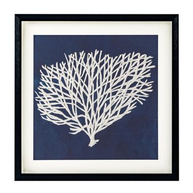 Sea Fan II Shadow Box In Blue and White
