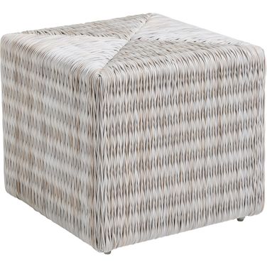 Seabrook Cube Ottoman In Ivory