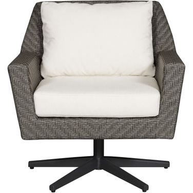 Seagate Outdoor Swivel Chair In White and Gray