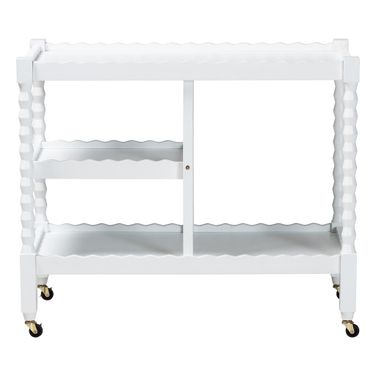 Seamus 3-Tier Book Cart with Bobbin Frame In White