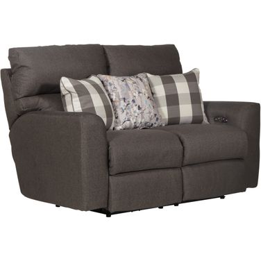 Searsport Power Reclining Loveseat With Power Adjustable Headrest In Metal