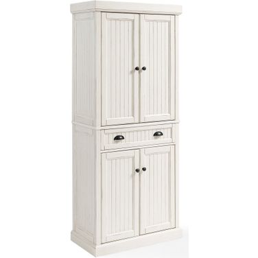 Seaside Kitchen Storage Pantry In Distressed White