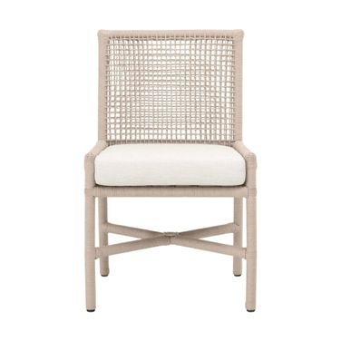 Seaside Rope Indoor-Outdoor Dining Chair Set of 2 In Oyster and White Speckle