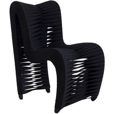 Seat Belt Polycotton Dining Chair In Black