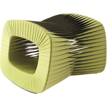 Seat Belt Ottoman In Chartreuse