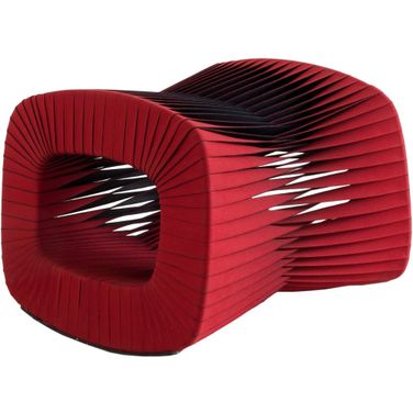 Seat Belt Ottoman In Red
