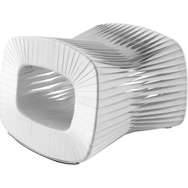 Seat Belt Ottoman In White