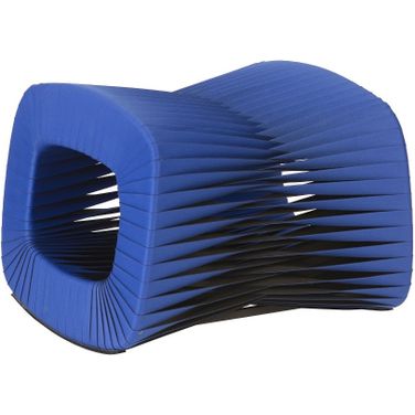 Seat Belt Ottoman In Blue and Black