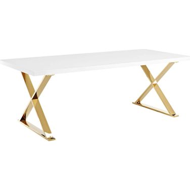 Sector White and Gold Dining Table EEI-3034-WHI