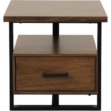 Sedley Walnut and Rustic Black End Table