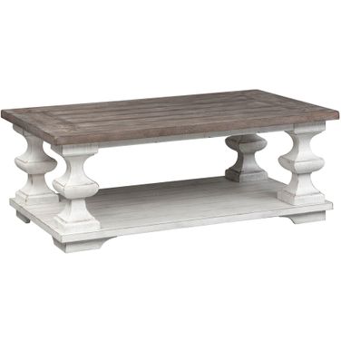 Sedona Heavy Distressed White Cocktail Table