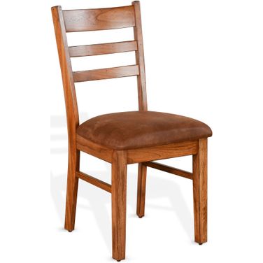 Sedona Ladderback Chair with Cushion Seat Set of 2 In Rustic Oak