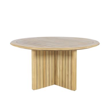 Sedona Round Patio Dining Table In Beige and Natural