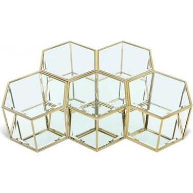 Sei 5 Piece Coffee Table In Brushed Gold