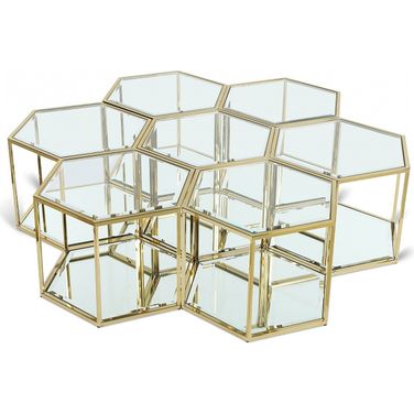 Sei 7 Piece Coffee Table In Brushed Gold